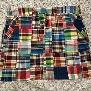 J. Crew madras plaid patchwork skirt. Size 8
